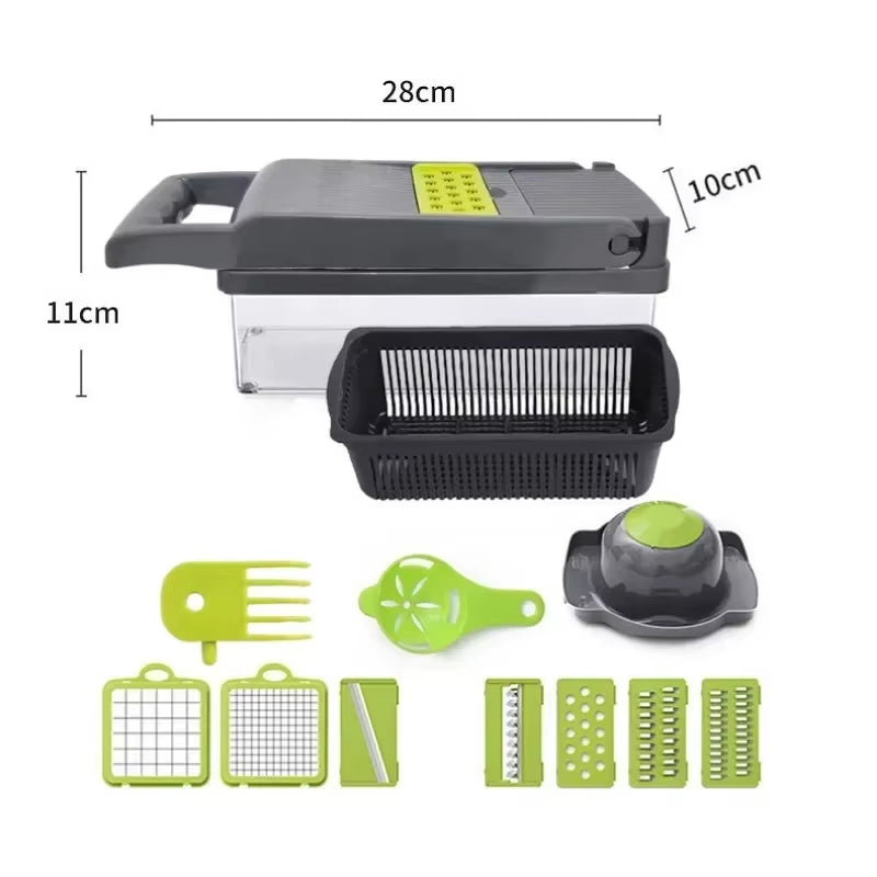 16/14 in 1 Multifunctional Vegetable Chopper Handle Food Grate Food Chopper Vegetable Slicer Dicer Cut Kitchen Items Cocina