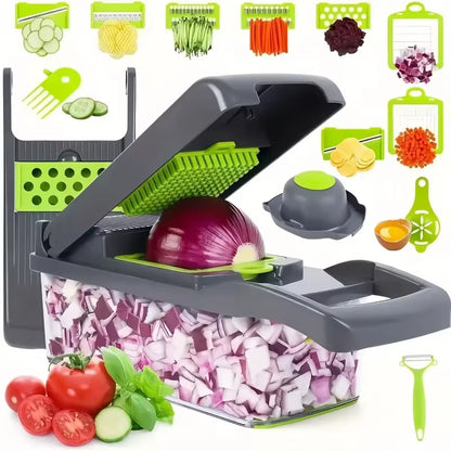 16/14 in 1 Multifunctional Vegetable Chopper Handle Food Grate Food Chopper Vegetable Slicer Dicer Cut Kitchen Items Cocina