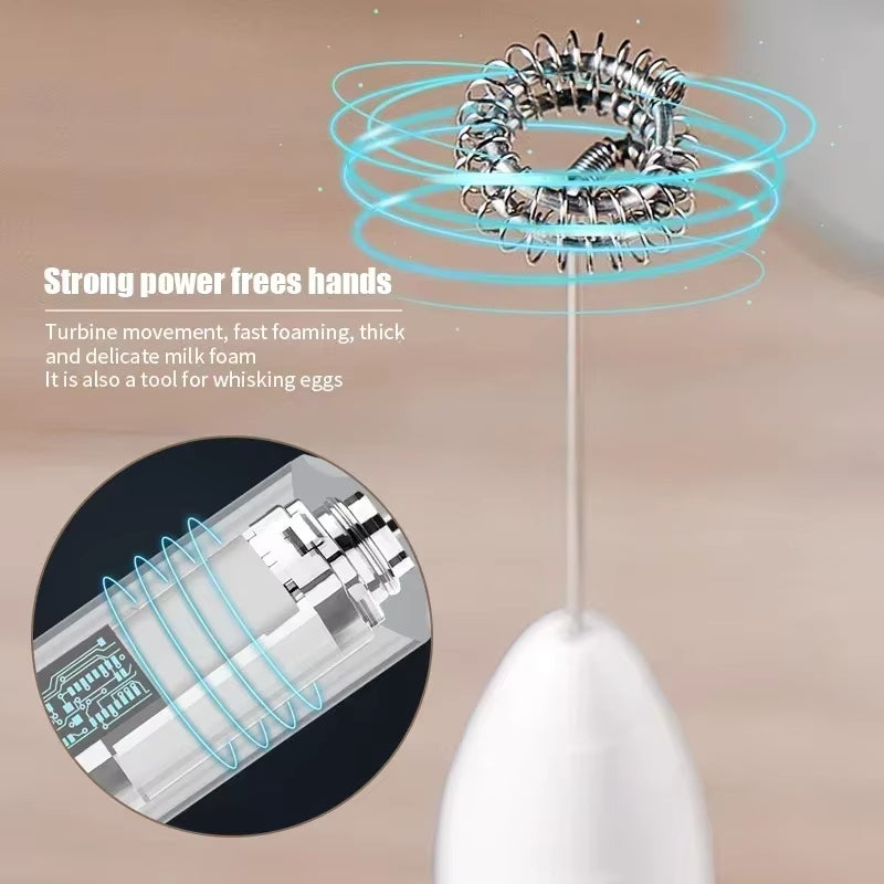 Baking Mixer Milk Frother 2-In-1 USB Rechargeable Electric Egg Beater Kitchen Gadgets Coffee Stirrer Tools Dining