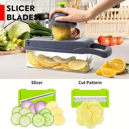 16/14 in 1 Multifunctional Vegetable Chopper Handle Food Grate Food Chopper Vegetable Slicer Dicer Cut Kitchen Items Cocina