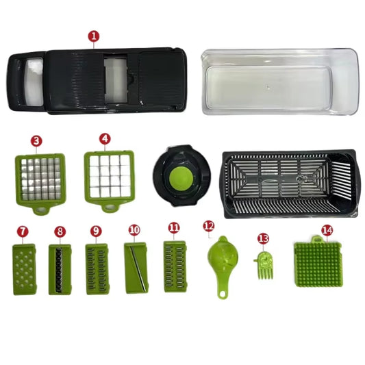 16/14 in 1 Multifunctional Vegetable Chopper Handle Food Grate Food Chopper Vegetable Slicer Dicer Cut Kitchen Items Cocina