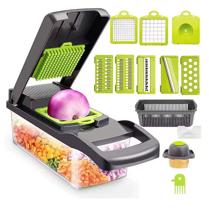 16/14 in 1 Multifunctional Vegetable Chopper Handle Food Grate Food Chopper Vegetable Slicer Dicer Cut Kitchen Items Cocina